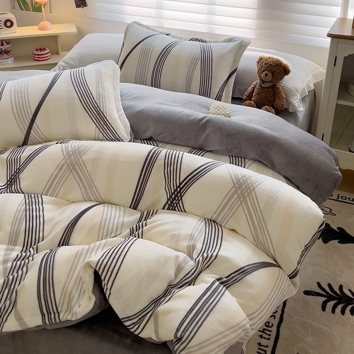 91家纺网 家纺一手货源 找家纺 乐童家纺 2024新款跑量款牛奶绒床裙四件套 波浪