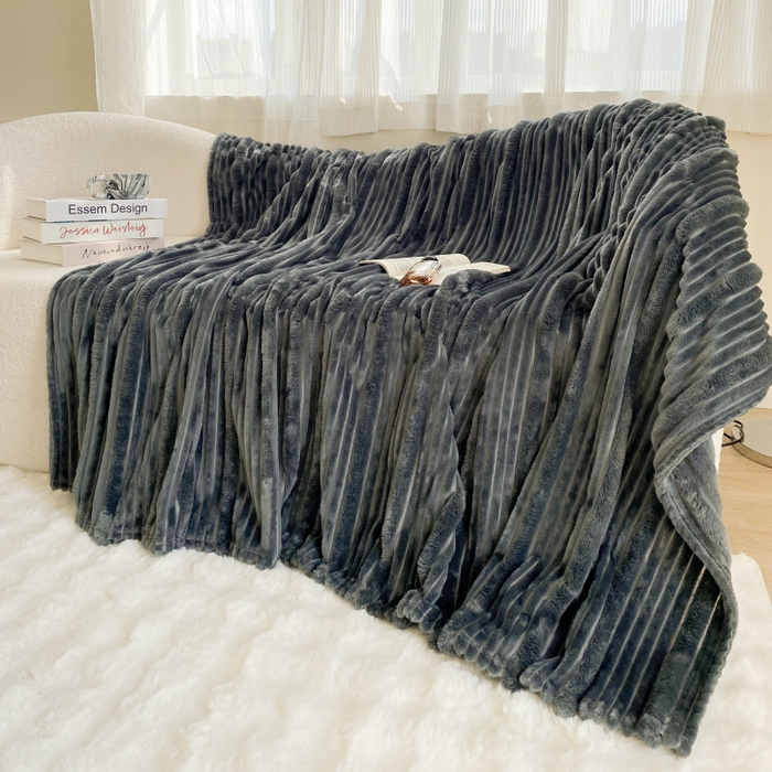 91家纺网 家纺一手货源 找家纺 潮邦创意家居 2025新款澳密绒双面加厚毯毛毯盖毯 澳密绒-深灰