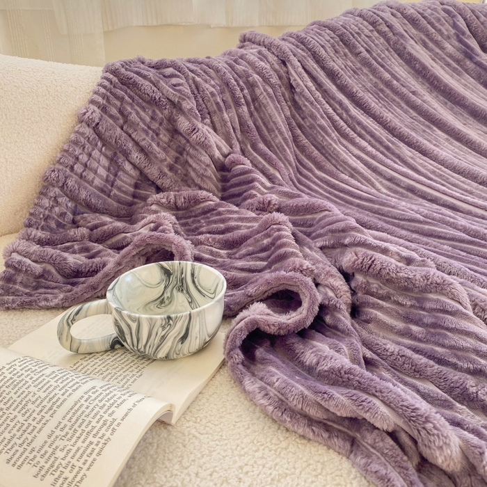 91家纺网 家纺一手货源 找家纺 潮邦创意家居 2025新款澳密绒双面加厚毯毛毯盖毯 澳密绒-梦幻紫