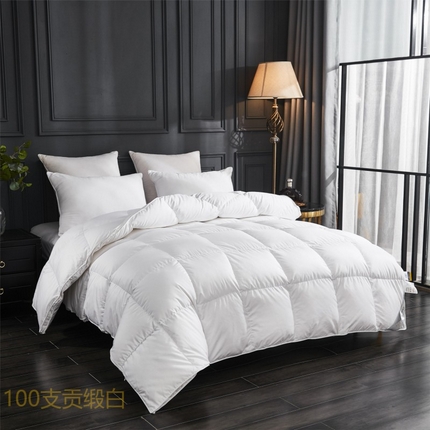 91家纺网 家纺一手货源 找家纺 （总）颐羽达 100支贡缎全棉鹅绒被被壳 纯色自充绒羽绒被半成品被套批发