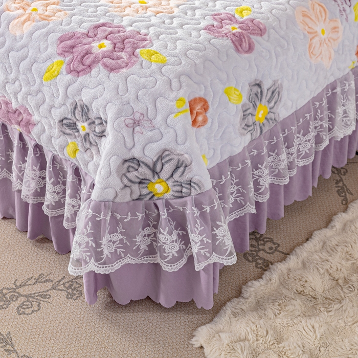 91家纺网 家纺一手货源 找家纺 美莱家纺 2024直播热款加厚秋冬牛奶绒床盖单件床罩床盖四件套 夏花