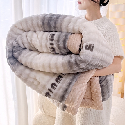 91家纺网 家纺一手货源 找家纺 （总）默忆 2025新款印花兔毛绒双面绒被子豆豆被兔兔绒冬被春秋被被芯