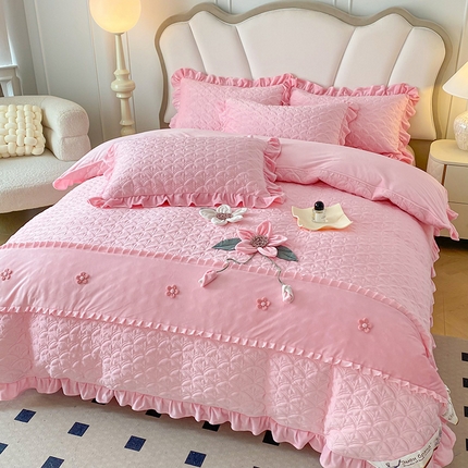 91家纺网 家纺一手货源 找家纺 （总）兴美佳家纺 2024新款水晶绒全加棉床盖四件套-冬之恋