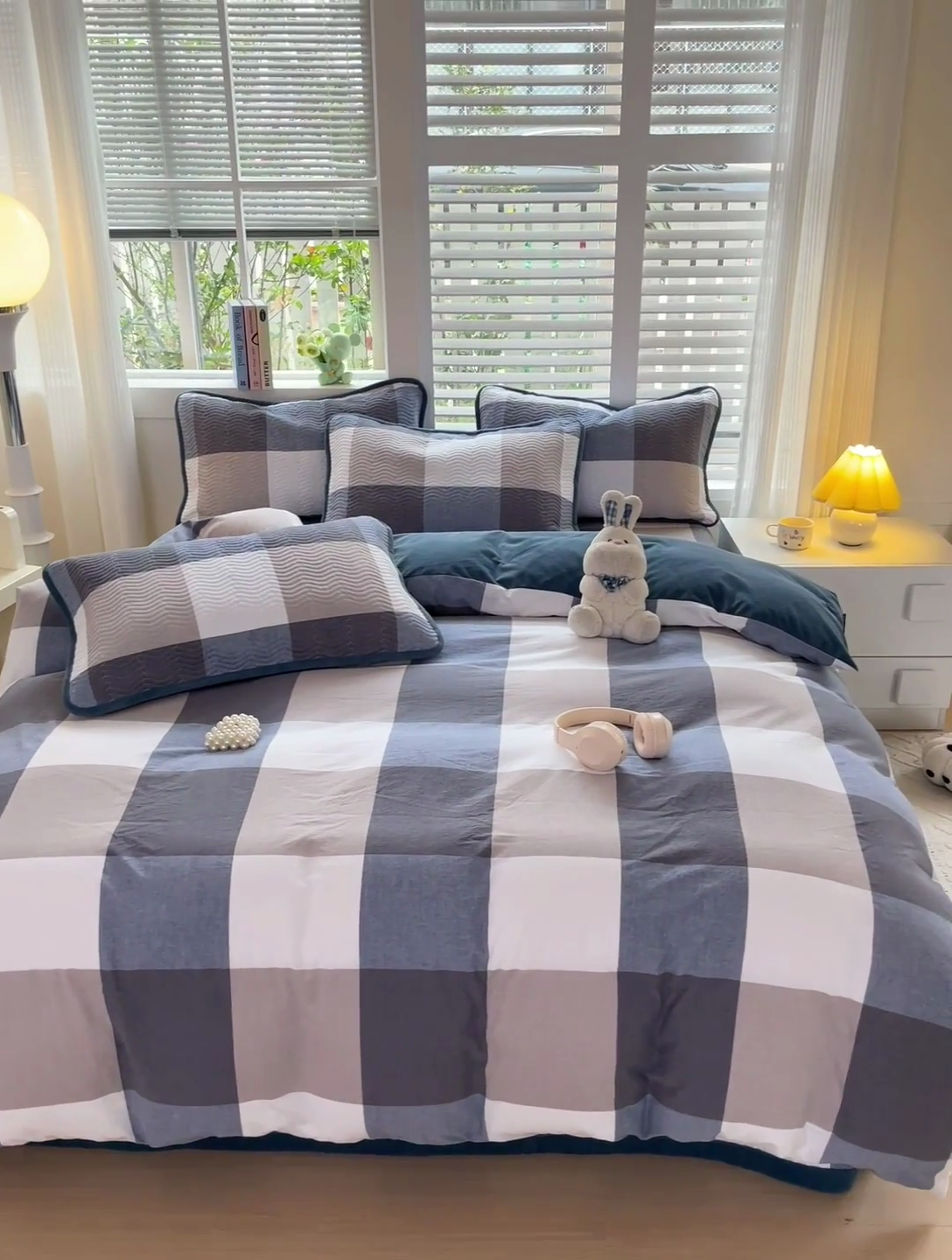 91家纺网 家纺一手货源 找家纺 羽爱家纺 2024新款全棉色织水洗宝宝绒床盖四件套 沁兰