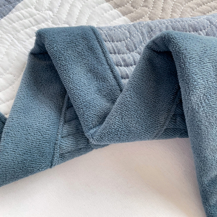 91家纺网 家纺一手货源 找家纺 羽爱家纺 2024新款全棉色织水洗宝宝绒床盖四件套 沁兰