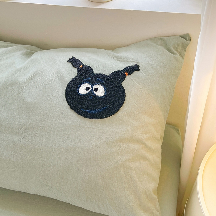 91家纺网 家纺一手货源 找家纺 （总）3C 2024新款全棉色织水洗棉可爱毛巾绣床笠