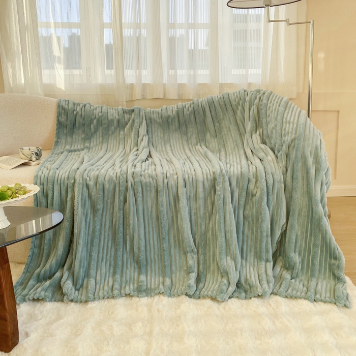 91家纺网 家纺一手货源 找家纺 潮邦创意家居 2025新款澳密绒双面加厚毯毛毯盖毯 澳密绒-岩绿
