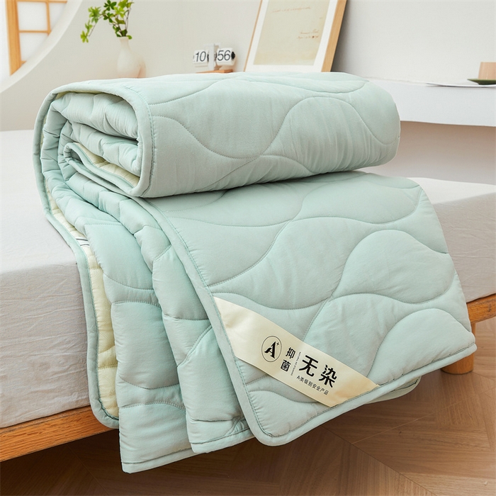 91家纺网 家纺一手货源 找家纺 3C 新款A类无染全棉抑菌棉花夹棉床护垫 无染-天空蓝