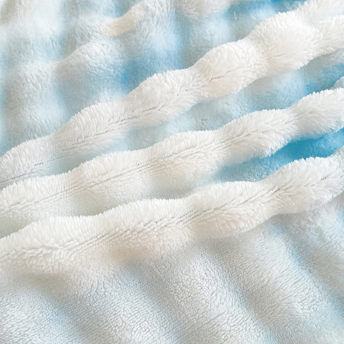 91家纺网 家纺一手货源 找家纺 喜居 2024新款A类兔毛泡泡牛奶绒床笠单床笠三件套 小美好-蓝