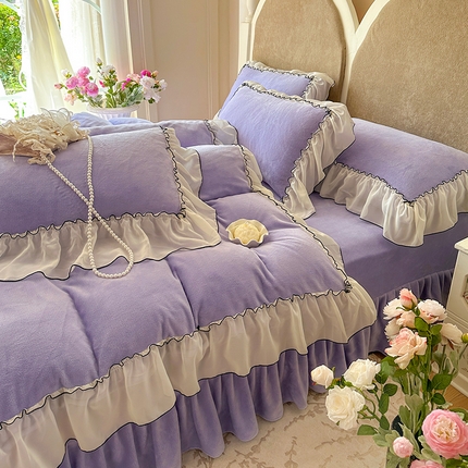 91家纺网 家纺一手货源 找家纺 （总）艾晶美家纺有限公司 2025新款小法试加厚牛奶绒四件套--芭莎