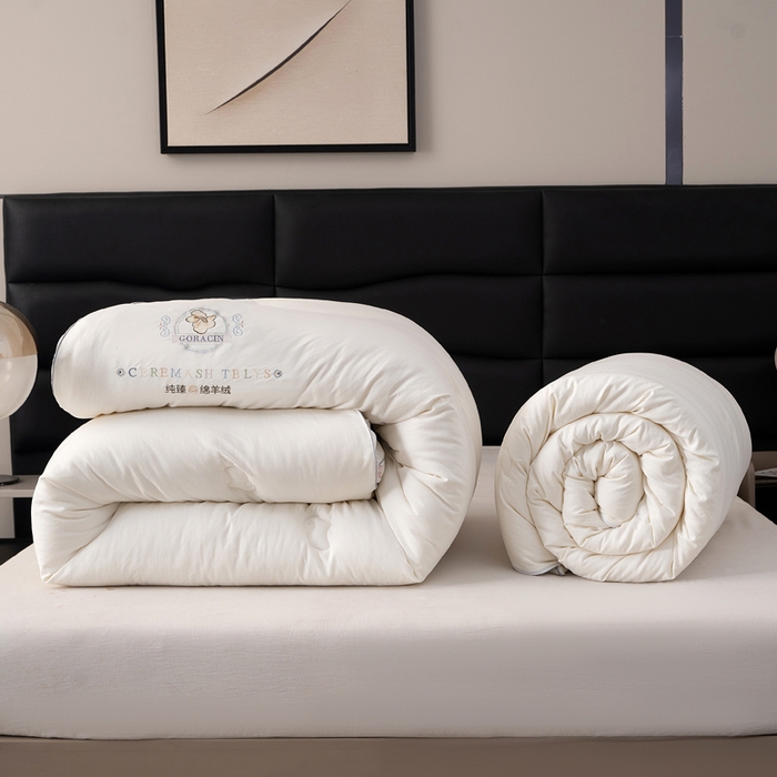 91家纺网 家纺一手货源 找家纺 （总）首爱 2025新款100%澳洲绵羊绒子母被羊绒被羊毛被冬被被子被芯