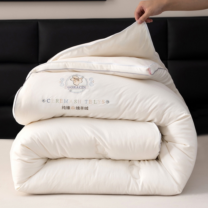 91家纺网 家纺一手货源 找家纺 （总）棉乐町家居 2025新款100%澳洲绵羊绒子母被