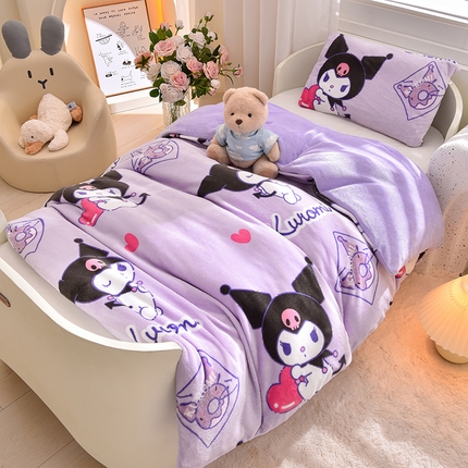 91家纺网 家纺一手货源 找家纺 （总）宝贝优选 2024新款三丽鸥牛奶绒可拆卸款冬被被子被芯