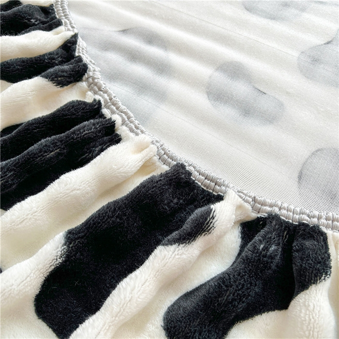 91家纺网 家纺一手货源 找家纺 喜居 2024新款A类兔毛泡泡牛奶绒床笠单床笠三件套 萌牛