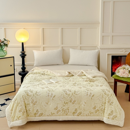 91家纺网 家纺一手货源 找家纺 （总）金丝鸟 2024加厚240g立体雕花牛奶绒夹棉绗缝手包毛毯毯子