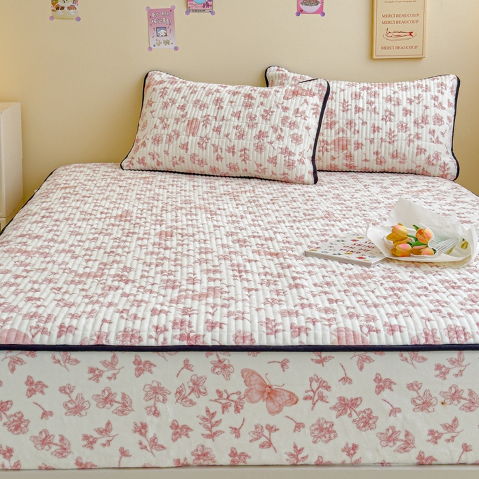 91家纺网 家纺一手货源 找家纺 （总）金丝鸟 2024新款牛奶绒夹棉床笠