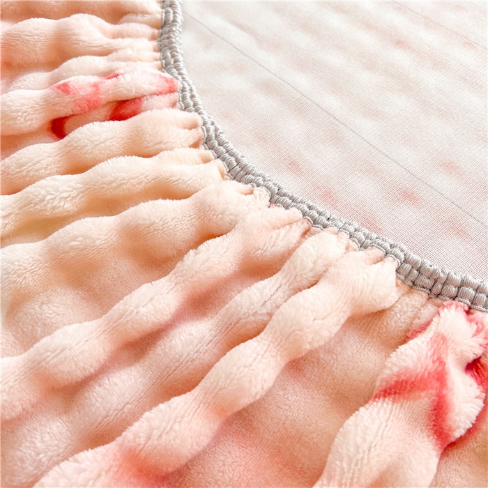 91家纺网 家纺一手货源 找家纺 喜居 2024新款A类兔毛泡泡牛奶绒床笠单床笠三件套 心动粉