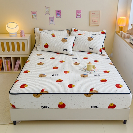 91家纺网 家纺一手货源 找家纺 （总）金丝鸟 2024新款牛奶绒夹棉床笠