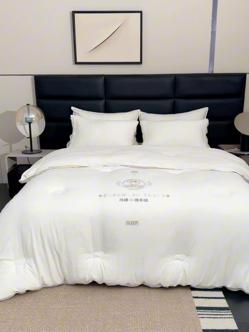 91家纺网 家纺一手货源 找家纺 （总）棉乐町家居 2025新款100%澳洲绵羊绒子母被