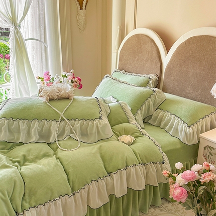 91家纺网 家纺一手货源 找家纺 （总）艾晶美家纺有限公司 2025新款小法试加厚牛奶绒四件套--芭莎