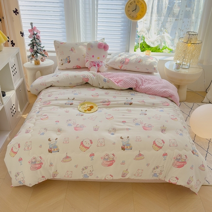 91家纺网 家纺一手货源 找家纺 贝扬思 2025新款云朵棉大豆纤维豆豆被冬被被子被芯 小奶猫