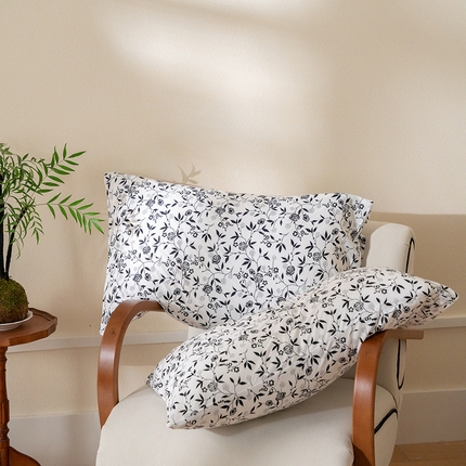 华超针织 2024新款全棉天竺棉印花单枕套 黑玫瑰