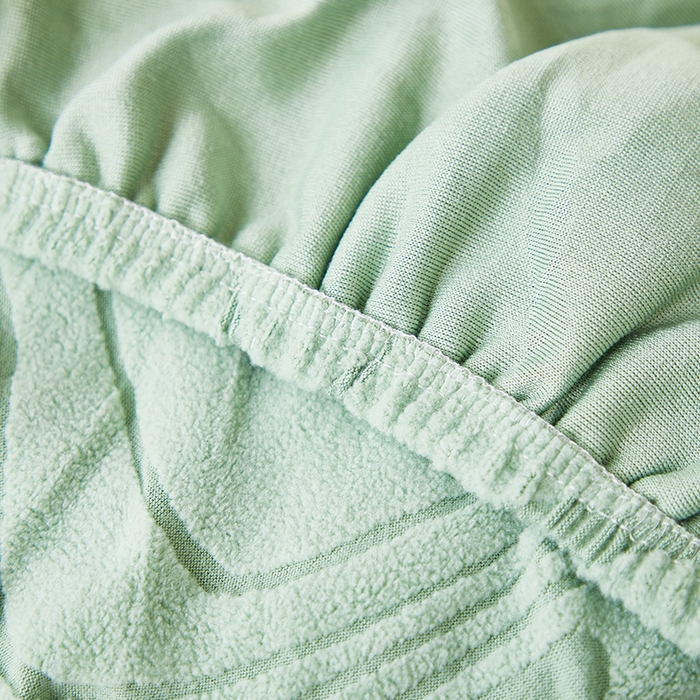 91家纺网 家纺一手货源 找家纺 丝绮鹿 2024新款雕花绒曲意系列-小扶手弧形椅套 草绿