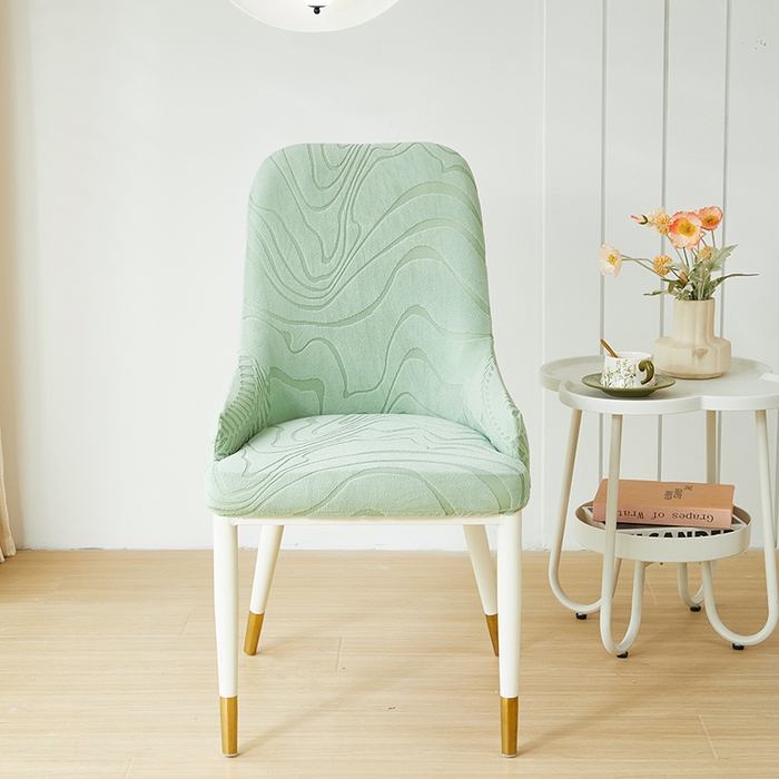 91家纺网 家纺一手货源 找家纺 丝绮鹿 2024新款雕花绒曲意系列-小扶手弧形椅套 草绿
