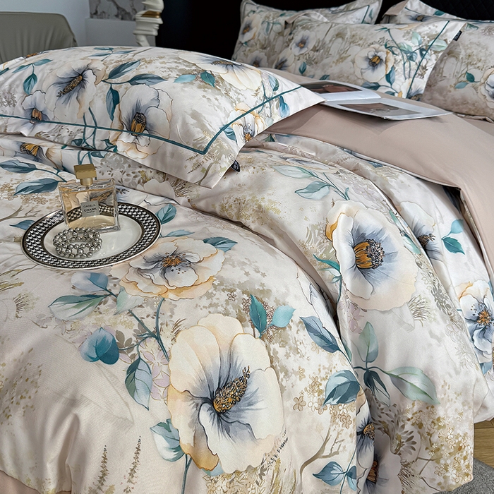 91家纺网 家纺一手货源 找家纺 棠颂家纺 2025新款澳棉加厚磨毛数码印花四件套（礼盒款） 梵音