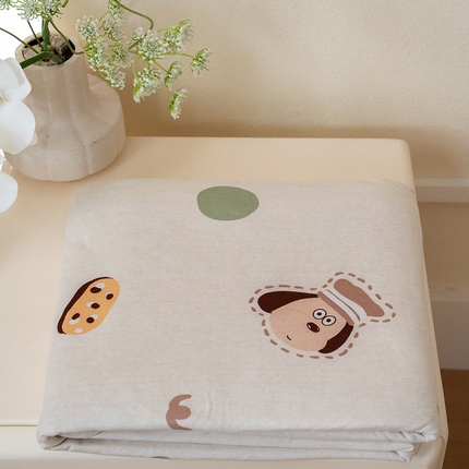 91家纺网 家纺一手货源 找家纺 华超针织 2024新款天竺棉印花单被套 面包狗