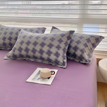 大吉 2024新款全棉磨毛单枕套 幸运草