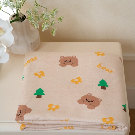 华超针织 2024新款天竺棉印花单被套 森林熊