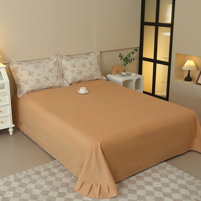 91家纺网 家纺一手货源 找家纺 大吉 2024新款全棉磨毛单枕套 秋香