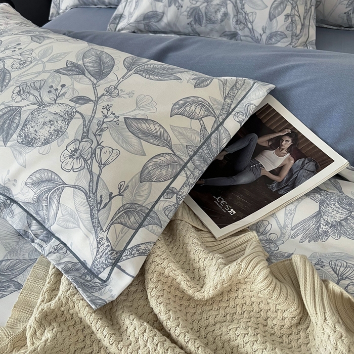 91家纺网 家纺一手货源 找家纺 大吉 2024新款全棉磨毛单枕套 柠檬树