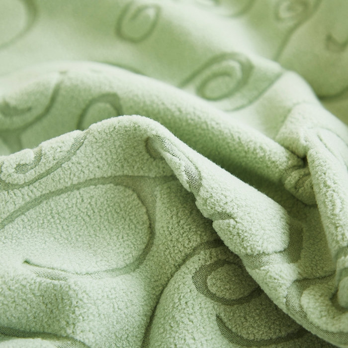 91家纺网 家纺一手货源 找家纺 丝绮鹿 2024新款雕花绒年华系列-弧形椅子套 草绿