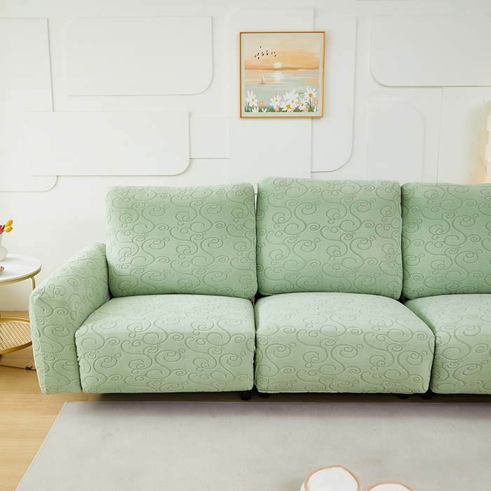 91家纺网 家纺一手货源 找家纺 丝绮鹿 2024新款雕花绒年华系列-芝华士沙发套 草绿