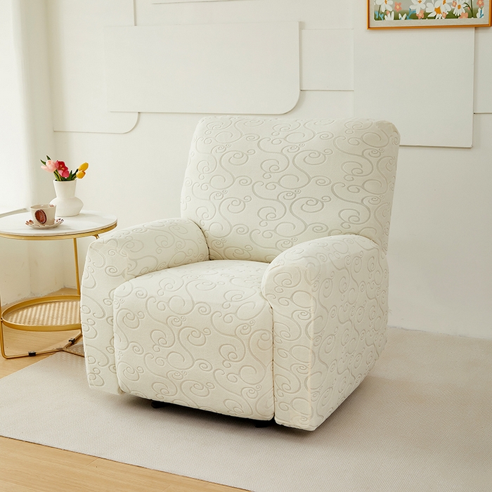 91家纺网 家纺一手货源 找家纺 丝绮鹿 2024新款雕花绒年华系列-芝华士沙发套 米白