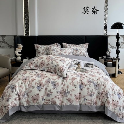 棠颂家纺 2025新款澳棉加厚磨毛数码印花四件套（礼盒款） 莫奈