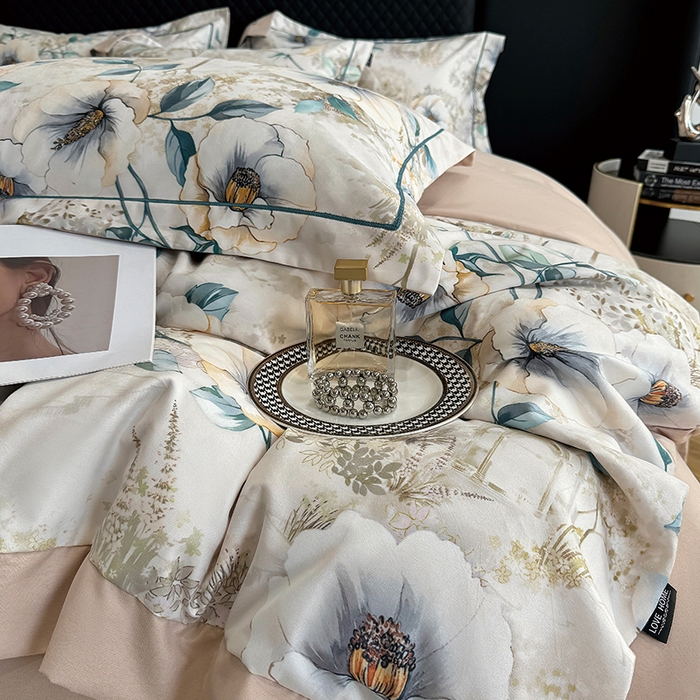 91家纺网 家纺一手货源 找家纺 棠颂家纺 2025新款澳棉加厚磨毛数码印花四件套（礼盒款） 梵音