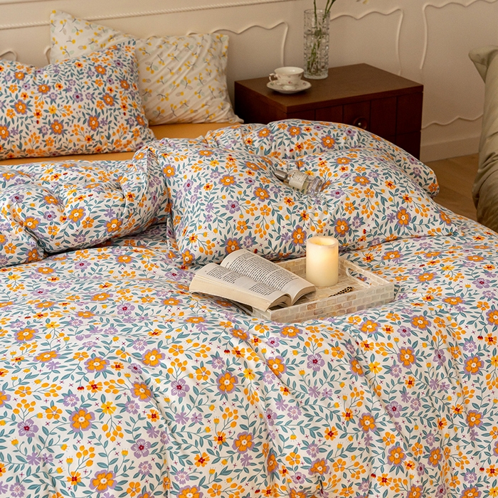 91家纺网 家纺一手货源 找家纺 华超针织 2024新款全棉天竺棉印花四件套系列 花语