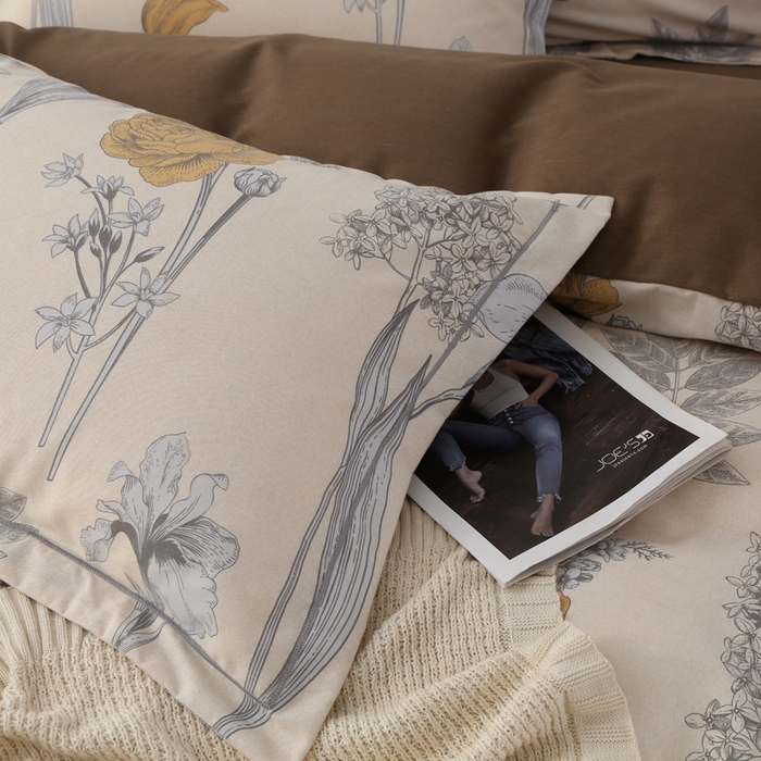 91家纺网 家纺一手货源 找家纺 大吉 2024新款全棉磨毛单枕套 花叶