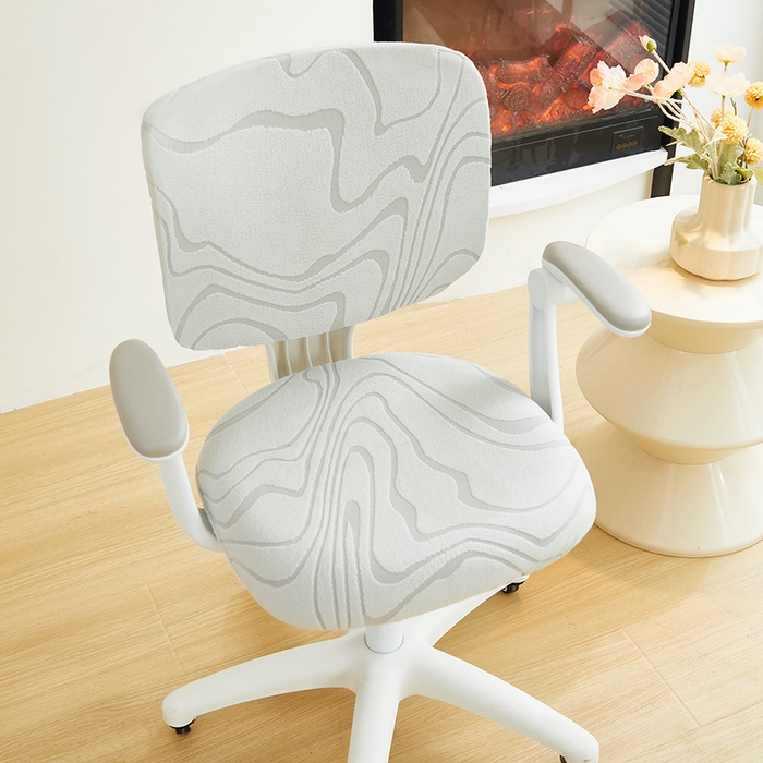 91家纺网 家纺一手货源 找家纺 丝绮鹿 2024新款雕花绒曲意系列-分体椅套 浅灰