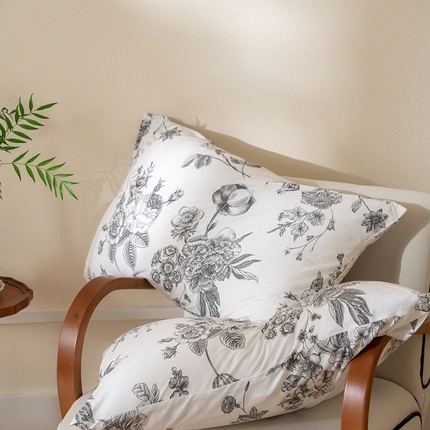 华超针织 2024新款全棉天竺棉印花单枕套 山茶花