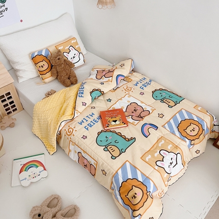 91家纺网 家纺一手货源 找家纺 吉咪兔 24年新款幼儿园卡通全棉豆豆被冬季纯棉儿童豆豆毯加厚棉被安抚秋冬宝宝被子 星空宝贝