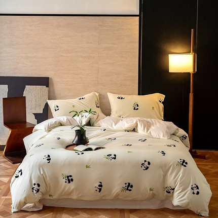 91家纺网 家纺一手货源 找家纺 （总）华超针织 2024新款全棉天竺棉印花四件套系列