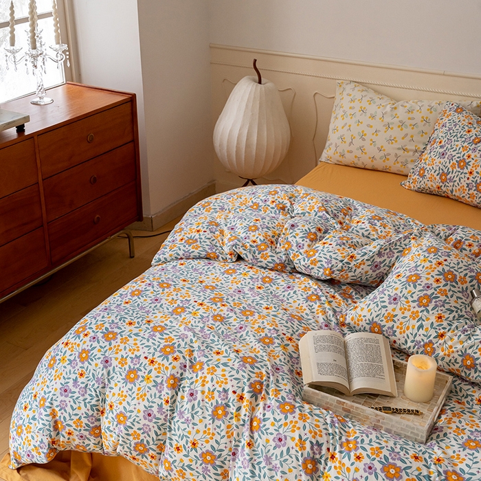 91家纺网 家纺一手货源 找家纺 华超针织 2024新款全棉天竺棉印花四件套系列 花语