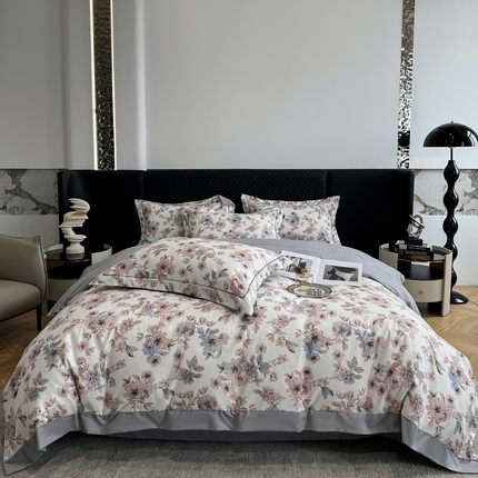 91家纺网 家纺一手货源 找家纺 棠颂家纺 2025新款澳棉加厚磨毛数码印花四件套（礼盒款） 莫奈