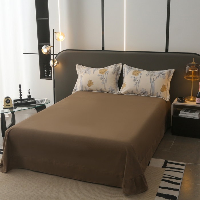 91家纺网 家纺一手货源 找家纺 大吉 2024新款全棉磨毛单枕套 花叶