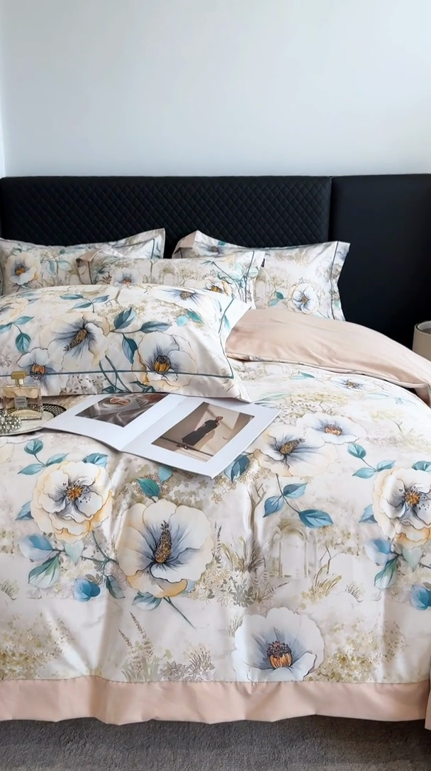 91家纺网 家纺一手货源 找家纺 棠颂家纺 2025新款澳棉加厚磨毛数码印花四件套（礼盒款） 梵音