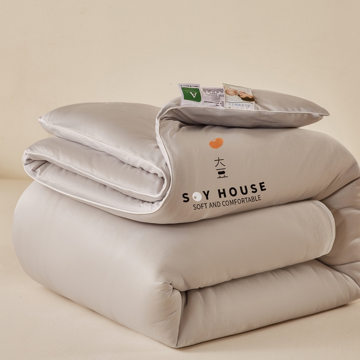 91家纺网 家纺一手货源 找家纺 鸣升家纺 新款A类婴儿级牛奶针织棉冬被春秋被加厚冬被 针织棉-月光灰